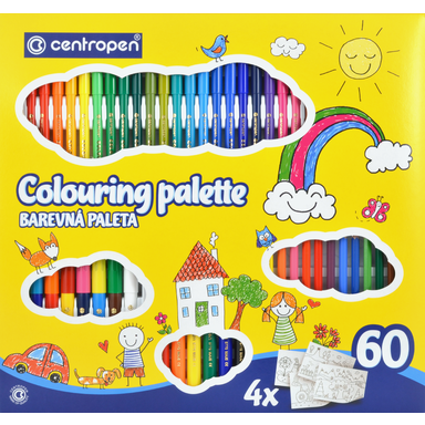 Set carioci markere si creioane colorate Centropen Quatro II 9396 - 60 produse/set